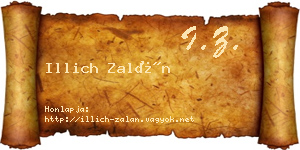 Illich Zalán névjegykártya